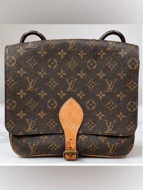 Louis Vuitton Monogram Canvas Messenger Bag with Tan Trim